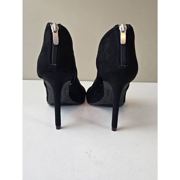 Christian Siriano Heels Sz 8 Black Suede - Picture 4 of 9
